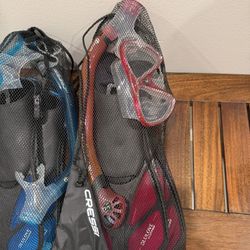 Snorkels- New. Two Juniors One Adult