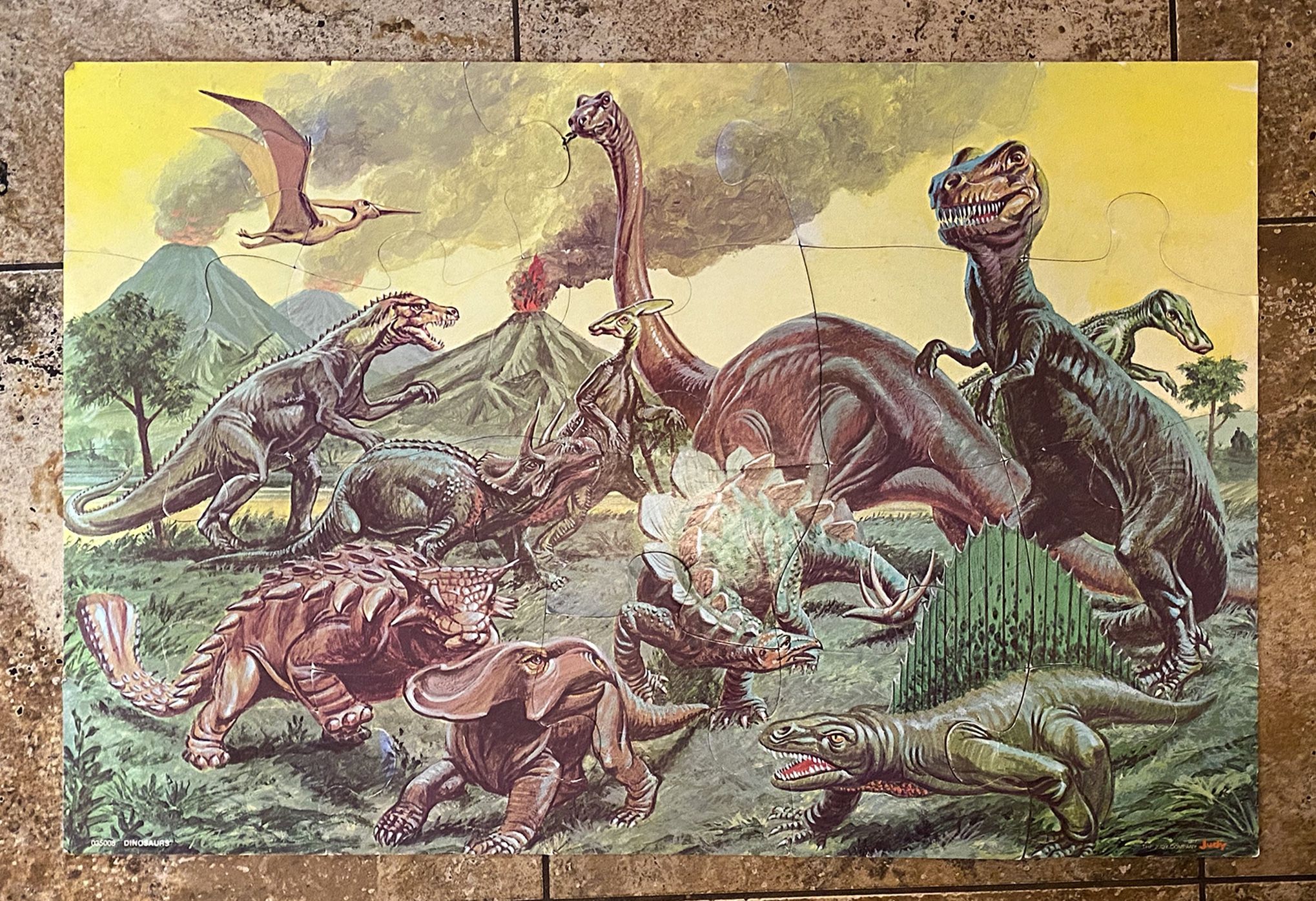 Vintage 1977 - 20 piece Giant Dinosaur Puzzle by Judy/ Instructo Floor Puzzles