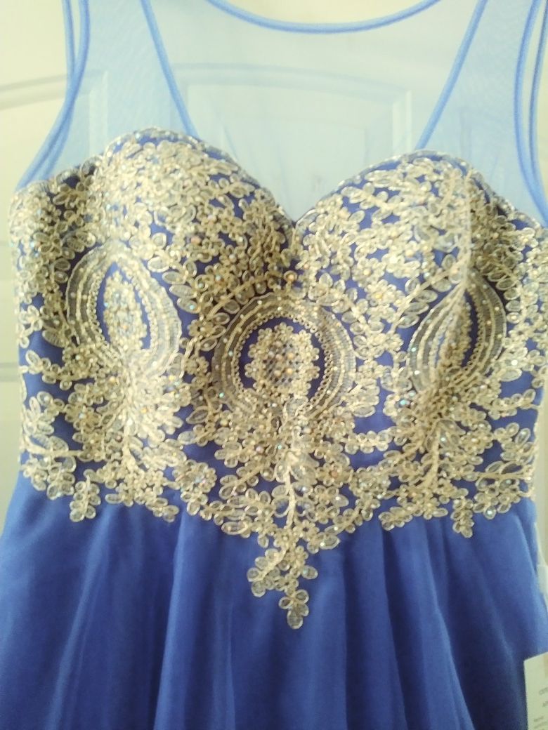 Royal blue & Gold formal dress