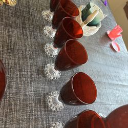 red ruby glass cups