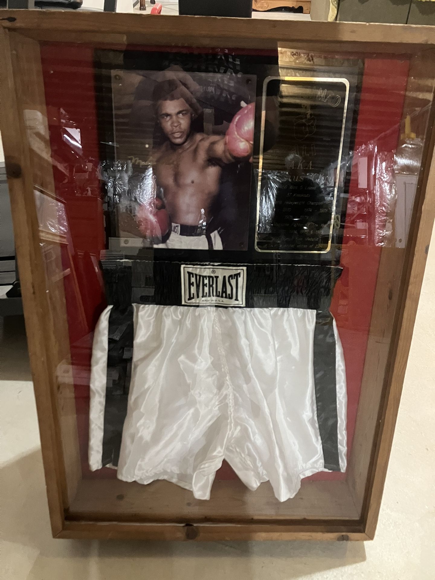 Signed Muhammad Ali Picture And Trunks