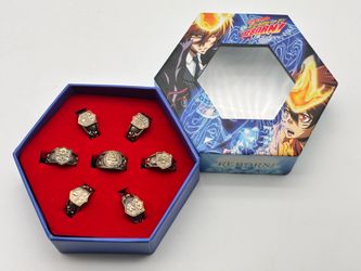 Katekyo Hitman Reborn Vongola Ring Set 7 Rings Display Box Anime Cosplay