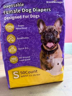 Brandon-Super Disposable Female Dog Diapers Small 50-Count