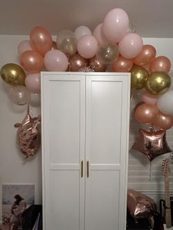 71'' 2 Shapely Doors Cabinet, Metal Storage Cabinet with Doors and Adjustable Shelves, for Bedroom, Living Room, Kitchen(White)