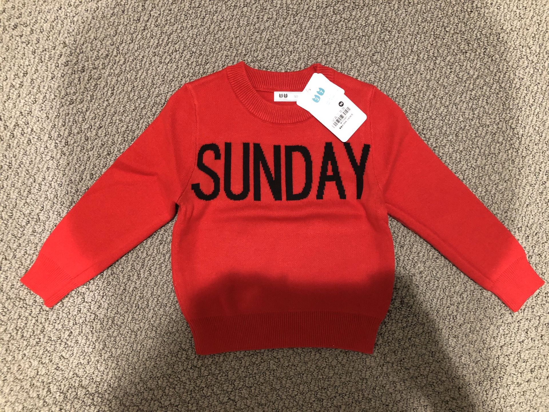 Toddler Red Sunday Sweater size 12-24 months