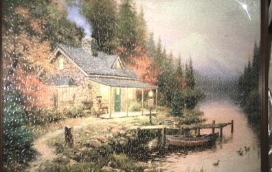 Thomas Kinkade 30x20 framed Puzzle picture.