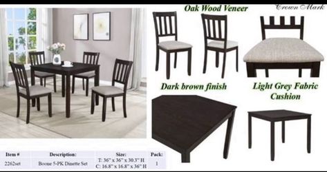 Mesa con 4 sillas.  Nuevos.  Dining table with 4 chairs