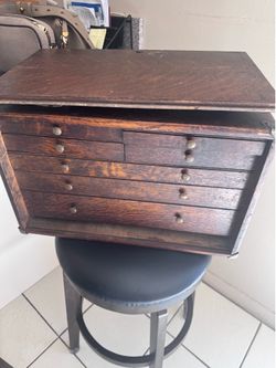 Vintage Fly Fishing / Fly Tying Cabinet – Solid Wood