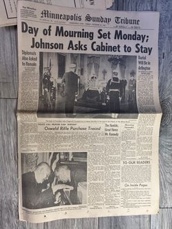 VINTAGE PAPERS OF PRESIDENT KENNEDY ASSASSINATION 1963