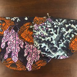 Vibrant Ankara Print Quilted Makeup Bag Set - Matching Cosmetic Pouches with Zipper