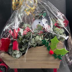 Christmas Snowman Sled Decoration Gift