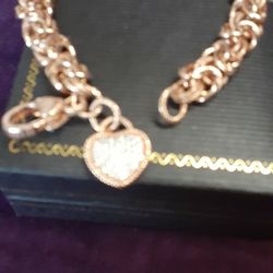 Judith RIPKA  Bysintaine Braclet With Pave Heart Charm