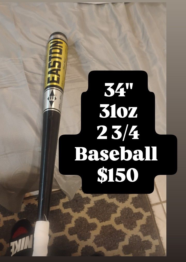 Easton Black Magic Baseball Bat 34" 2 3/4 Barrel 