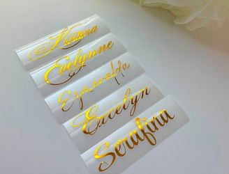 Custom Name Place Cards Gold Foil Script