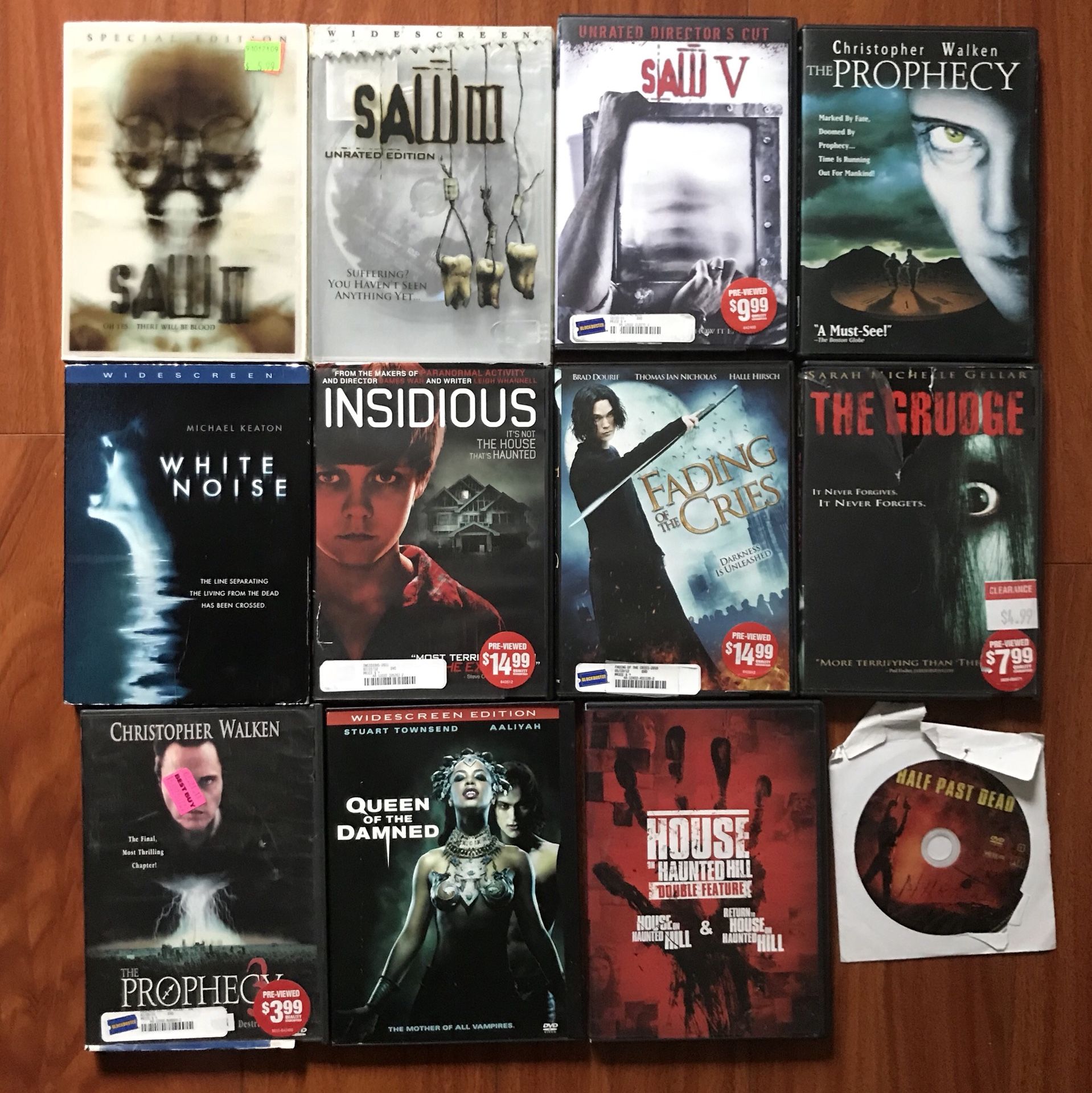 12 Assorted Horror Movies