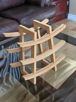 Asian Inspired Wine Rack. Bamboo Wood.