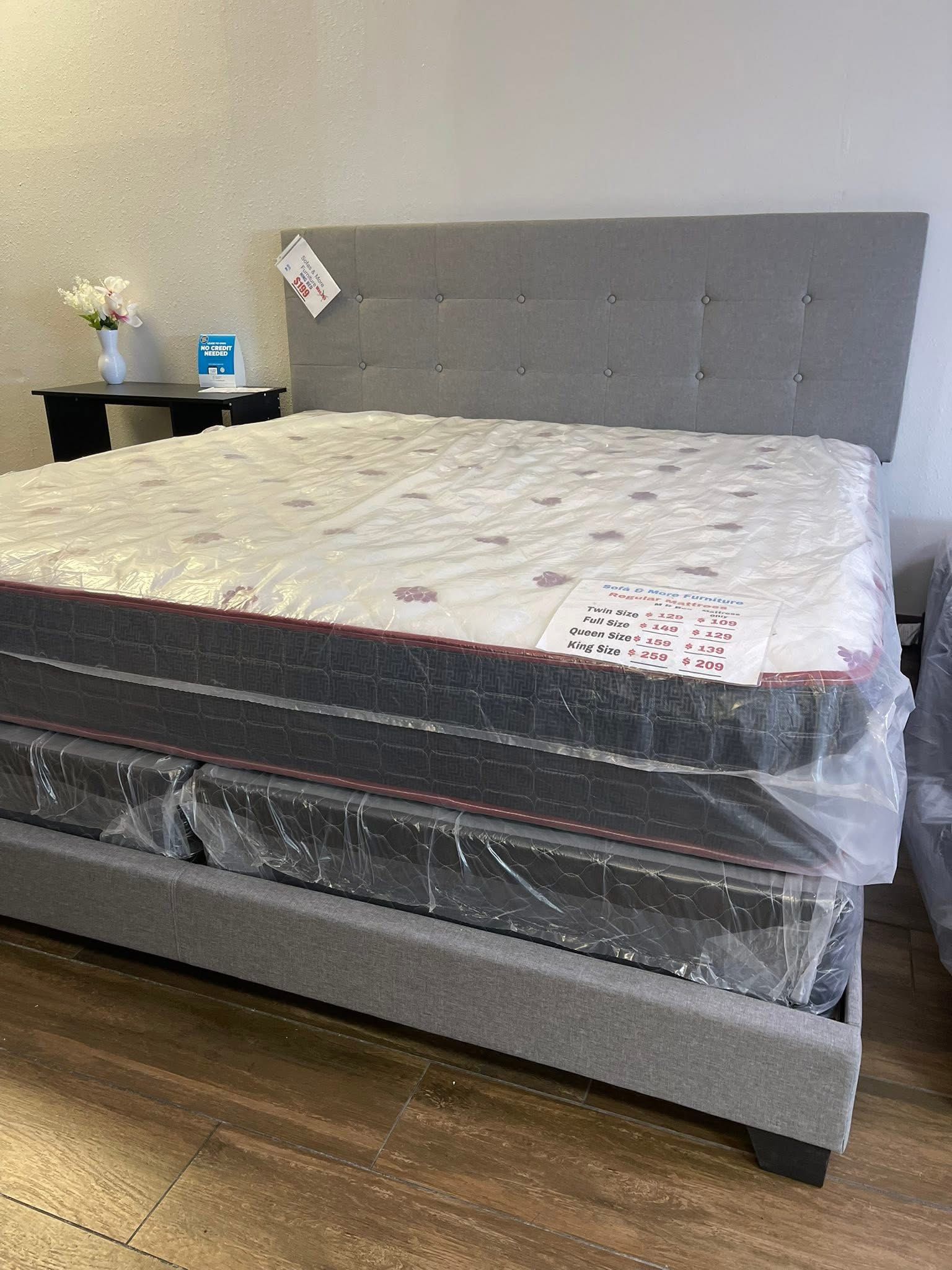 New Queen Bed W Mattress ! Nueva Cama Queen Con Colchones