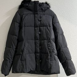 Women's ZeroXposur Trinity Heavy Puffer Faux Fur Hooded Jacket, Size: Medium, Black