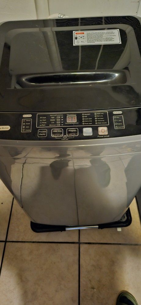 15.6lbs Fully Automatic Washing Machine Portable Compact Laundry Washer with Drain Pump 10 Programs 8 Water Levels with LED Display for RV Camp