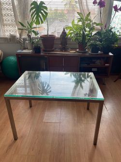 Modern/Vintage Glass coffee table