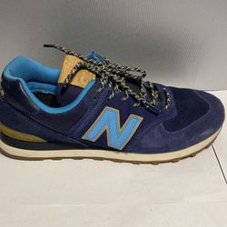 New Balance 574 Suede Blue Classic Athletic Trail Running Shoes 10.5 Men