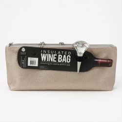 Wild Eye Designs Rose Gold Glitter Insulated Wine Bag Combo