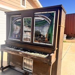 RARE Starr Player Piano with Stained Glass (Restoration Project)