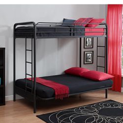 Brand New Black Metal Twin over Full Futon Bunk Bed Frame