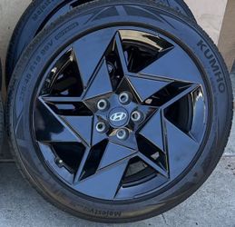 19” Hyundai Sonata Kona Veloster Genesis Black Wheels Rims Kumho Tires 2023