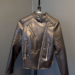 ZARA Faux Leather Moto Jacket — XS