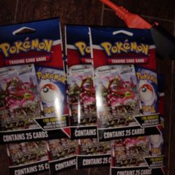 7 Packs Of Pokemon 25 Card Packs With 1 Guaranteed Foil