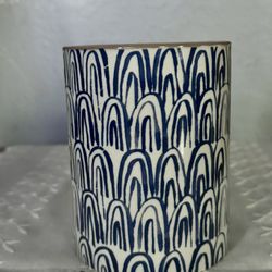 Blue Ceramic Vase/Candle Holder 
