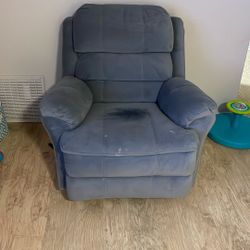 Grey Blue Recliner Single 