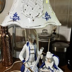 Vintage George and Martha porcelain lamp