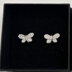 925 Moissanite Butterfly Studs