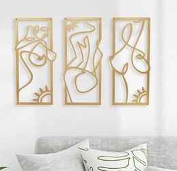 Gold Metal Abstract Wall Art