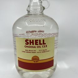 Vintage Shell Oil Company Ondina Oil 133 Glass 1 Gallon Bottle O-I Duraglass Full 