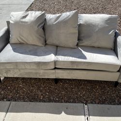 Grey Silky Couch 