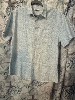 Sonoma Men’s White And Blue Pattern Button Down In Large