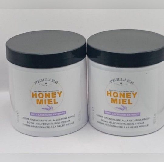 2 Perlier Honey Miel Royal Jelly Revitalizing Cream with Lavender Extract,16.9oz