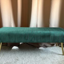 Green Velvet Bench