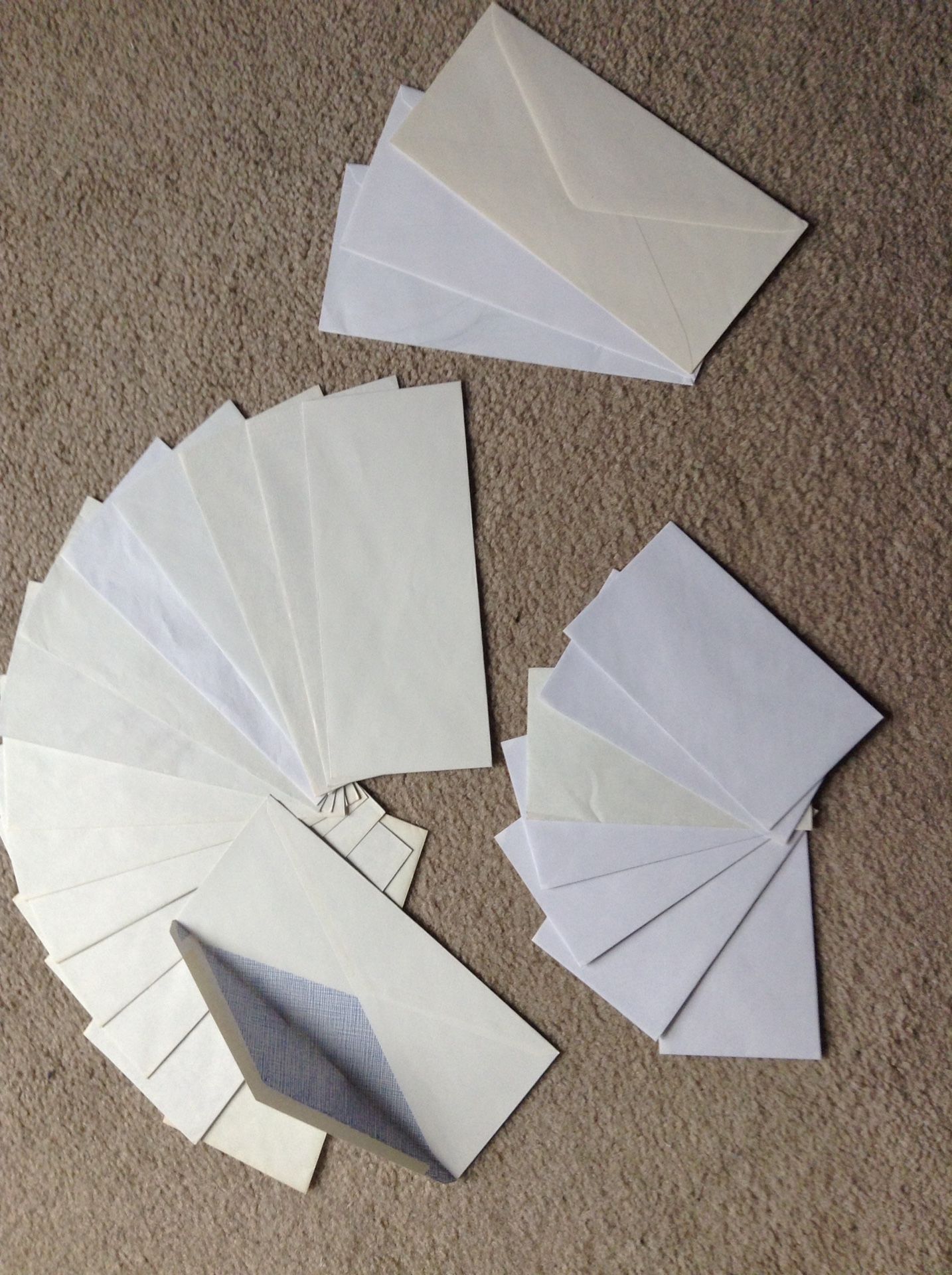 NEW!! Privacy White Envelopes 15 regular + 7 small + 3 plain envelopes - all for $5