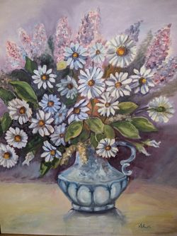Daisies Original Acrylic Painting Art Wall Decor