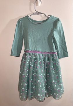 Girls 5T Green Flower Dress