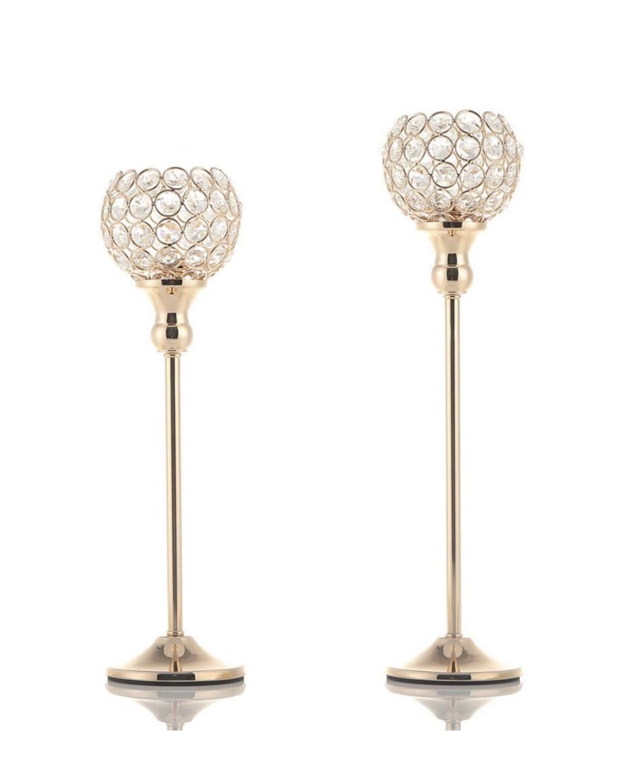 🌟 $30 VINCIGANT Gold Crystal Candle Holders Set Of 2