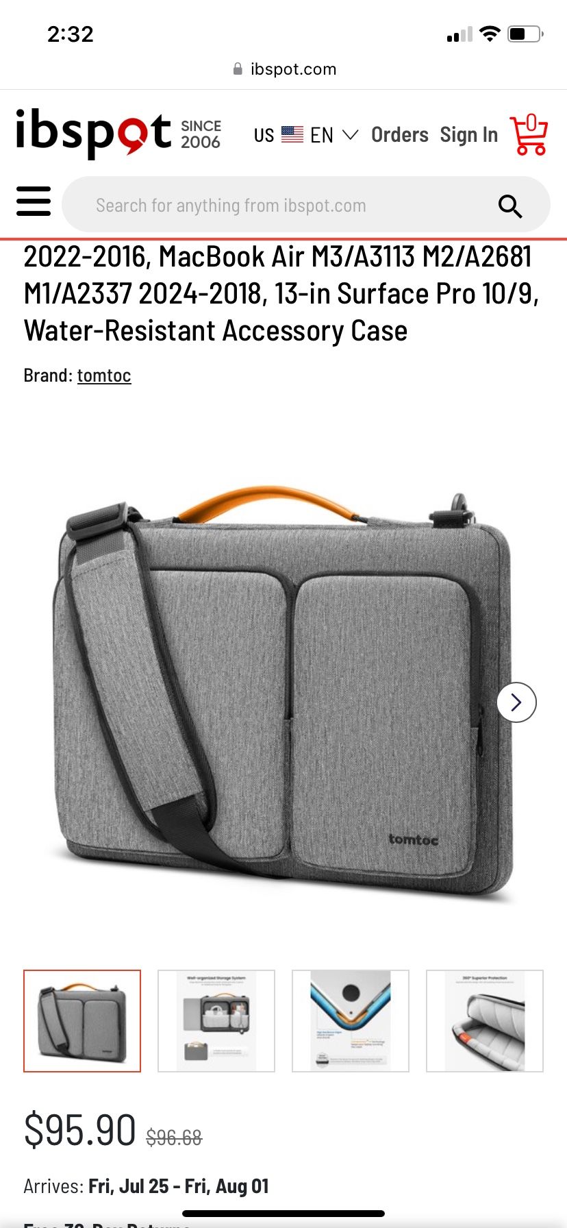 tomtoc 360 Protective Laptop Shoulder Bag