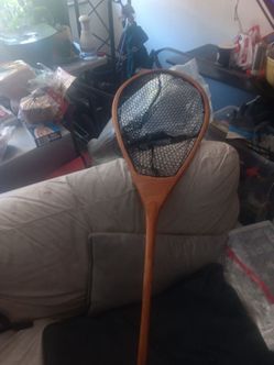 Handmade vintage wooden  landing net