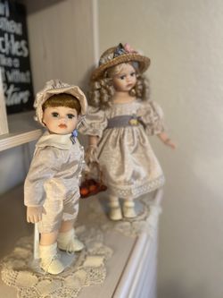 Sister/Brother Porcelain Doll Set