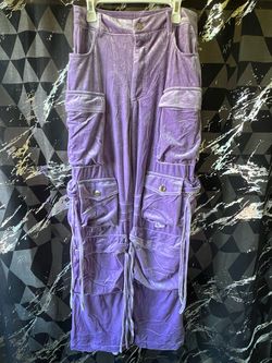 Purple Velvet Cargo Pants