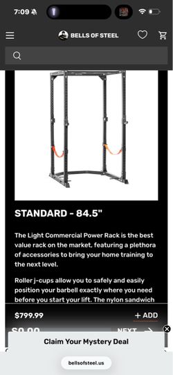 Bells of Steel Light Commercial Power Rack 84.5"